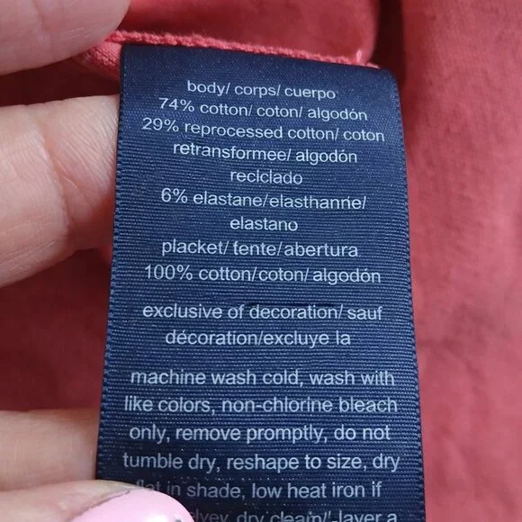 Tommy Hilfiger Rusty Coral Polo - Golf Shirt Pinstripe Collar Preppy XS NWT - Picture 7 of 8